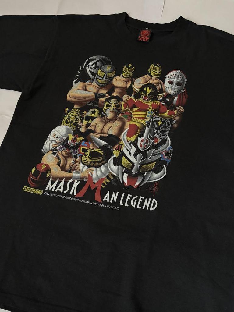 [USED] New Japan Pro-Wrestling Masked Legend T-Shirt (Size L) Professional Wrestling Mask
