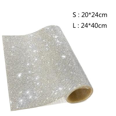 Bling Bling Crystal Decoration with Strong Stickness Silver Decorative Stickers for Car Phone for Case Sparkling Decorat