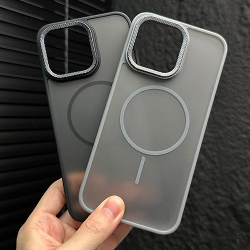 Luxury Metal Camera Ring Protection For Magsafe Case for iPhone 16 16E 15 14 Plus 13 12 11 Pro Max Matte Shockproof Bumper Cover