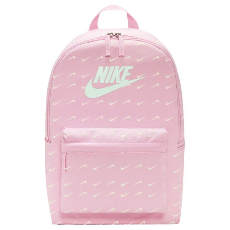 Nike Logo Print Zipper Closure Polyester Backpack Regular Women Backpacks Pink HF6995-663 Pink