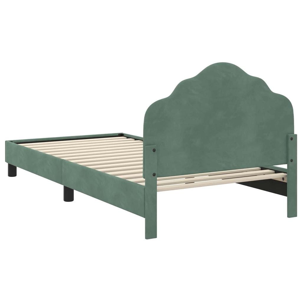 Kids Bed Frame with Headboard Sea Green 80 x 200 cm Velvet