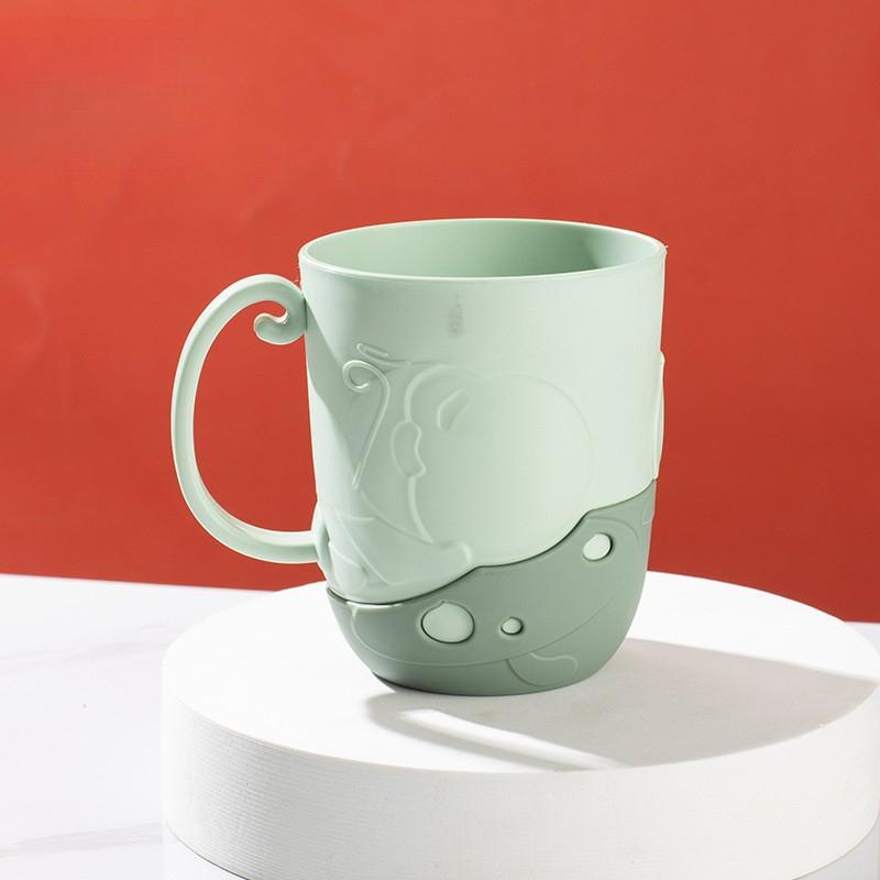 

Утолщенный стакан для туалетных принадлежностей и мытья, стакан для зубной щетки, милый мультяшный стакан для зубочисток для детей, бытовой пластиковый стакан для полоскания рта 401-500ml зелёный