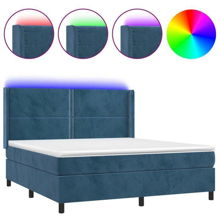 VidaXL Sommier à Lattes de Lit avec Matelas et LED, Lit Rembourré, Lit Double, Lit Adulte de Chambre à Coucher Intérieur, 3139521
