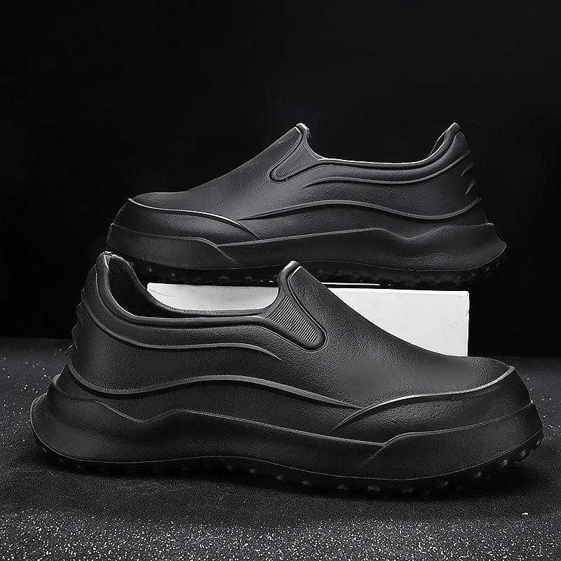 Men's Chef Slip-On Shoes: Waterproof, Oil-Proof, Anti-Slip, Lightweight, Wear-Resistant for Restaurant & Hotel Workers.