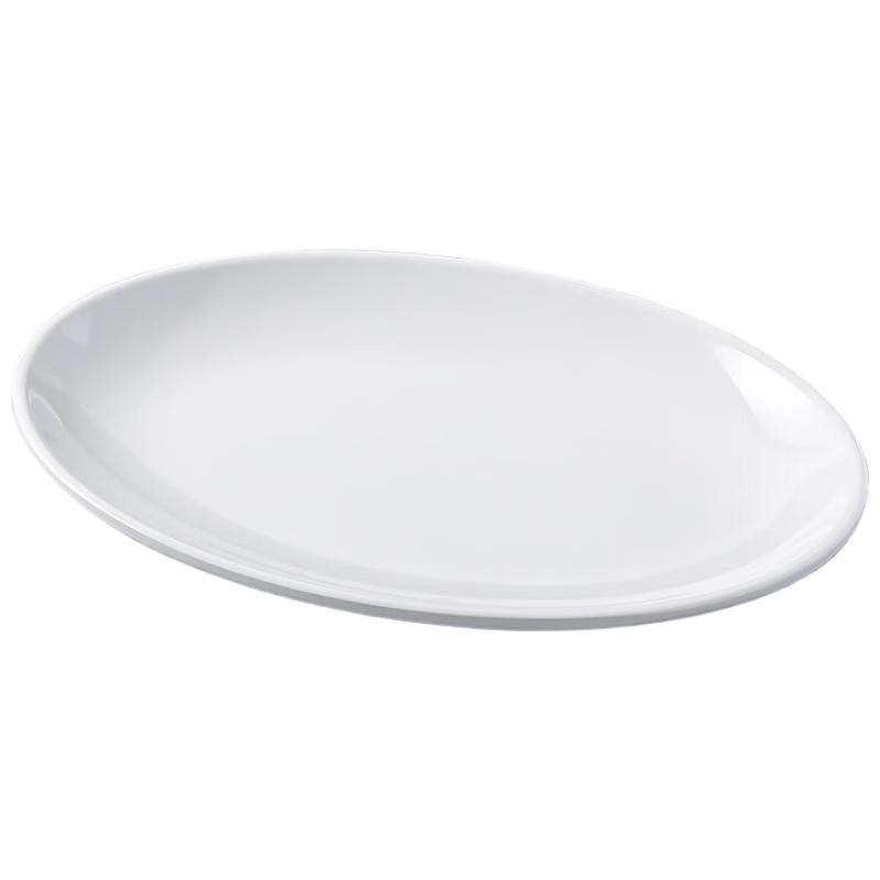 Beilaien 11-inch White Oval Melamine Imitation Porcelain Plate (2-Pack)