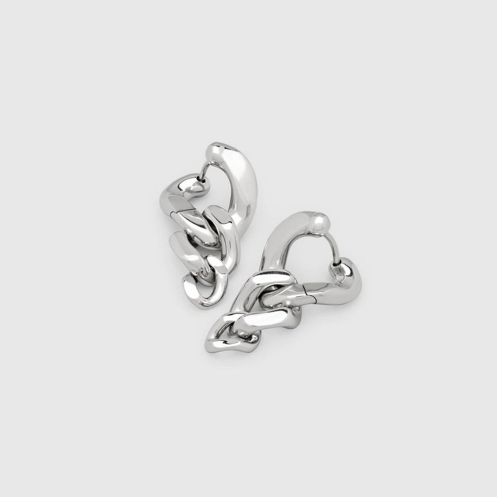 Schwere Industrie Lange Dicke Kette S925 Silbernadel Ohrringe Trendige Persönlichkeit Dünnes Gesicht Dünne Kette Ohrringe