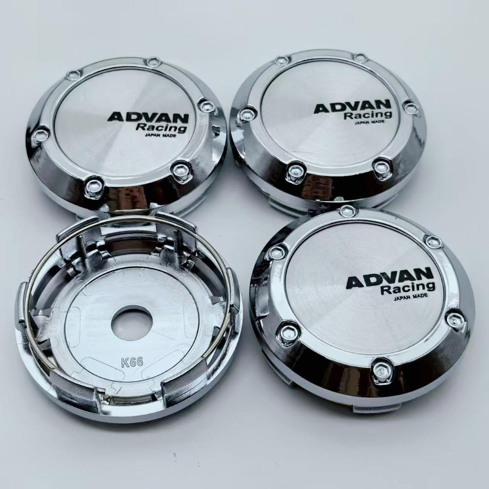 4pcs 66mm Car Wheel Center Caps With Advan Logo Emblem Badge Wheel Hubcaps Rims Hub Center Dust Cover Car Styling Accessories