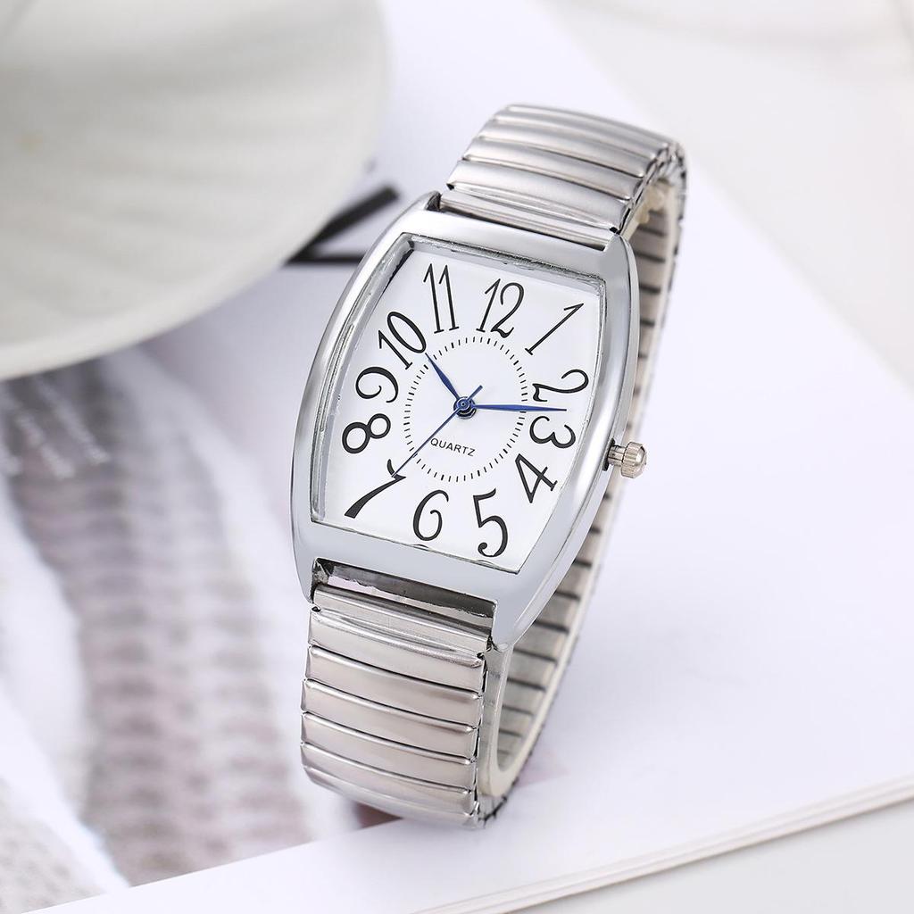 Clear Large Numbers Elastic Band Watch for Elderly & Middle-Aged Men and Women