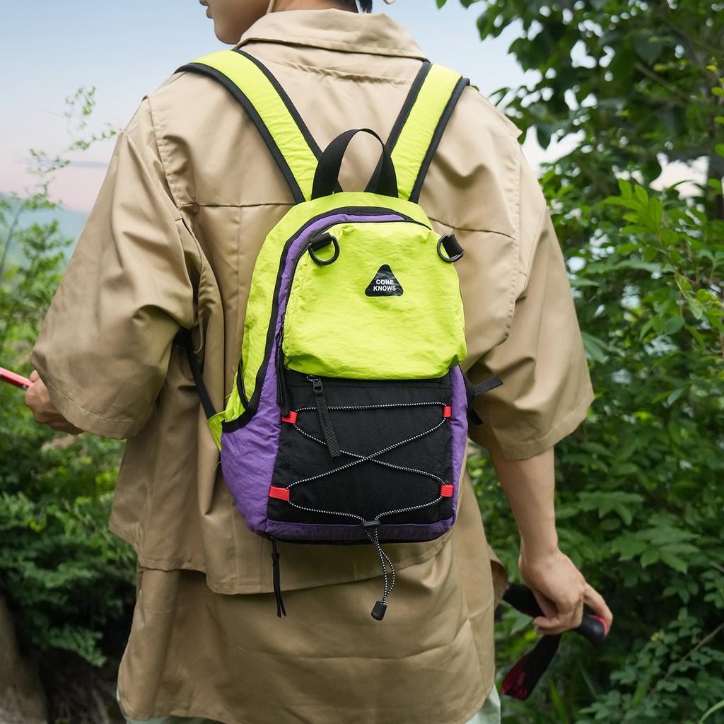 Schoolbag Contrasting Color Waterproof Lightweight Tide Brand Mini Sports Mountaineering Backpack Men's and Women's Hiking Bag Outdoor Camping