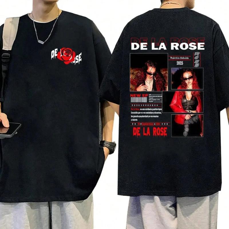 De La Rose tour album graphic Tshirt unisex Harajuku style shortsleeved Tshirt retro loosefitting pure cotton Tshirt