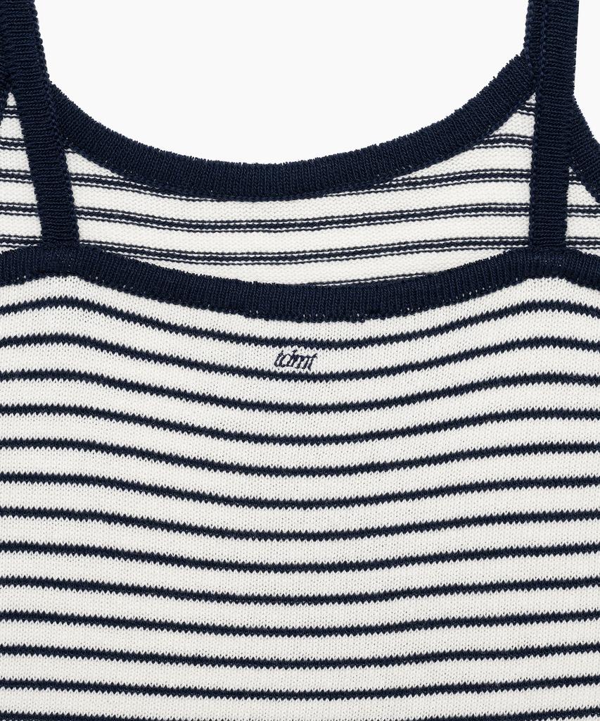 Tudument Stripe Sleeveless Knit Top Ivory