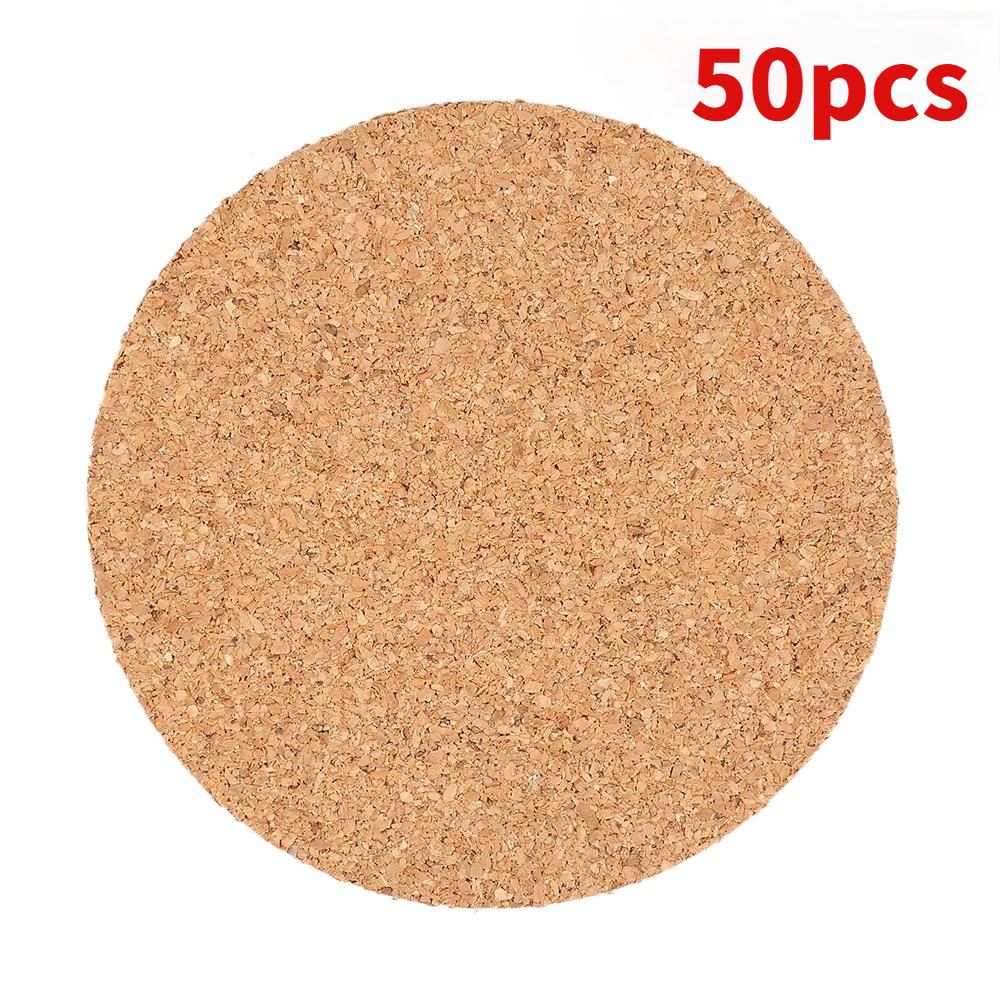 

50 шт. Натуральный круглый деревянный коврик для чашки, подставка для чая, кофе, кружки, держатель для напитков, для декора столовых приборов своими руками, прочная подкладка 90mm
