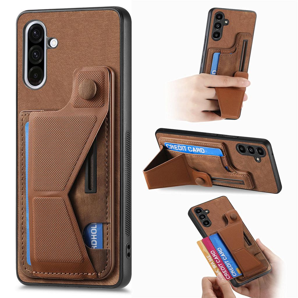 For Samsung Galaxy A36 5G Case with Card Slot Kickstand Retro Leather Back Cover