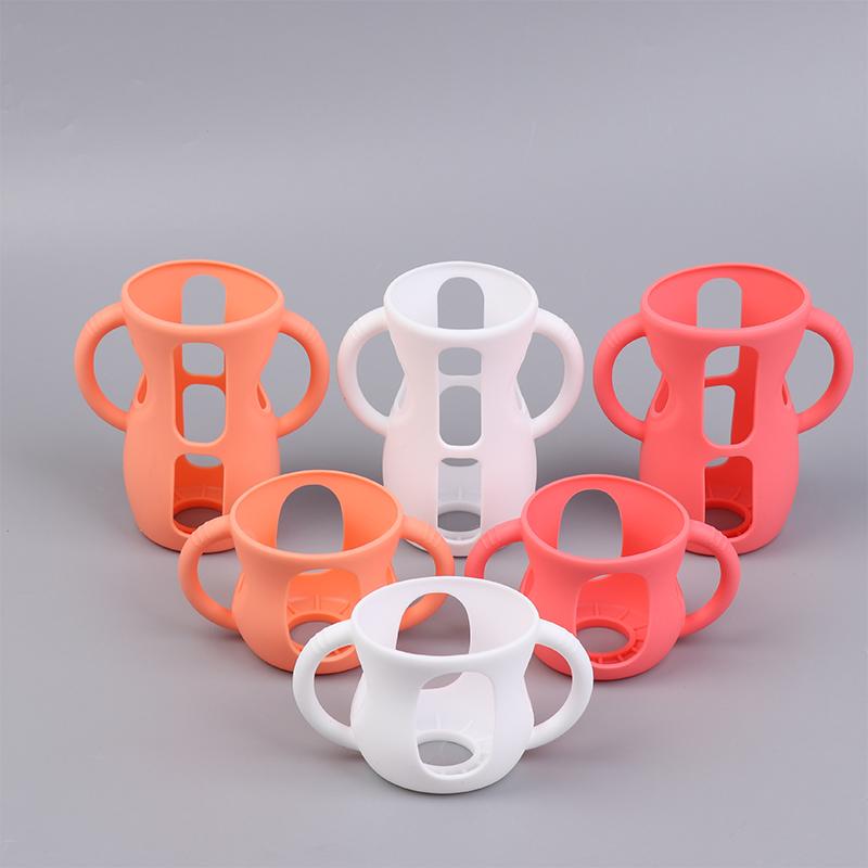 2/4Pcs Silicone Sleeves For Avent Baby Bottles Anti Breakage Baby Bottle Holder With Handle