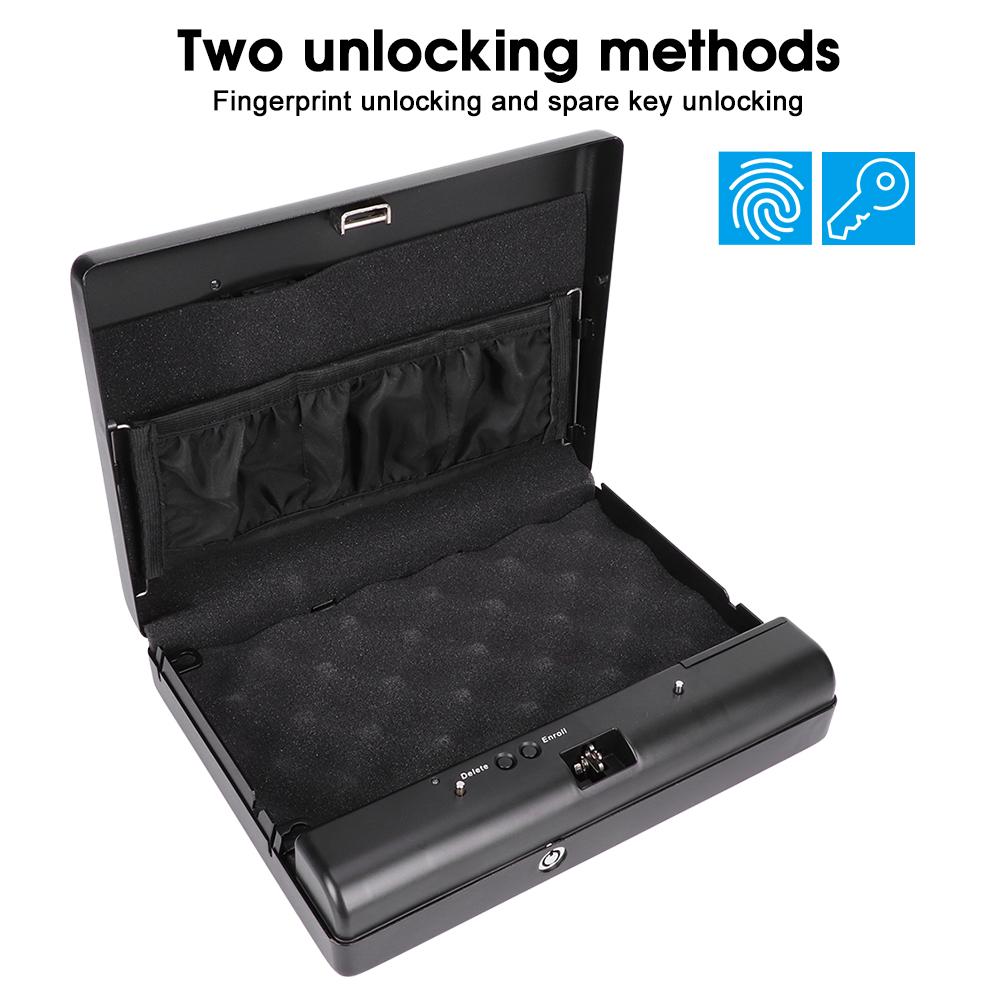 Fingerprint Safe Box Cold Rolled Steel  Key Lock Safes for Money Valuables Jewelry Pistol Mini Car