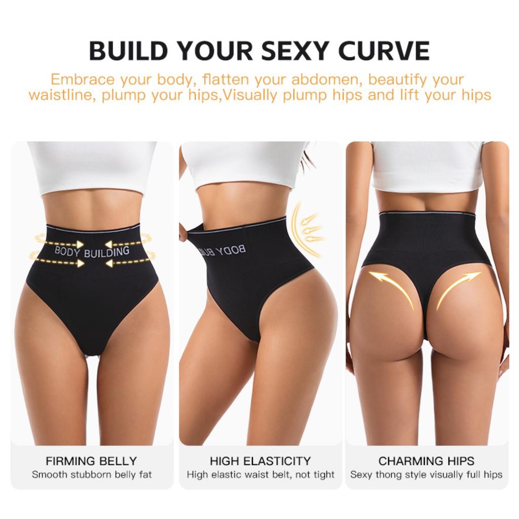 Women Thong Panties High Waist Trainer Slimming Underwear Sexy G-string Underpants Shaping Body Shaper Tummy Control Shapewear
