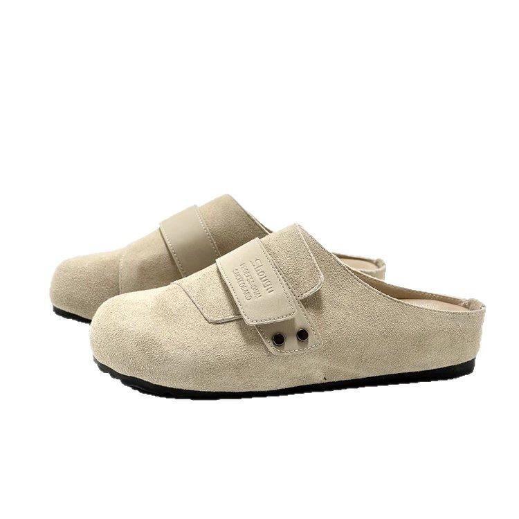 European Boken slippers women's outerwear bag head half slippers 2025 summer new breathable thick-bottomed versatile casual slippers