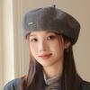 Korean Style Hat for Women In Autumn and Winter New Retro Beret Casual All Match Octagonal Hat Big Head Circumference Showing Face Small Painter Hat