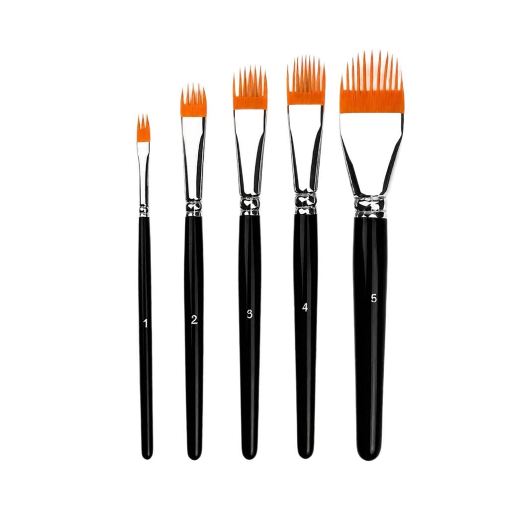 5 Pieces Comb Fiber Texture Brush Sturdy for Craft Hobbyists