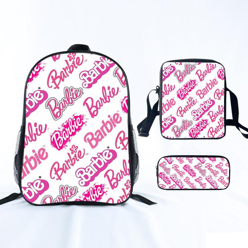 Barbie Princess School Bag Threepiece Set With Oxford Fabric For Girls Student Use