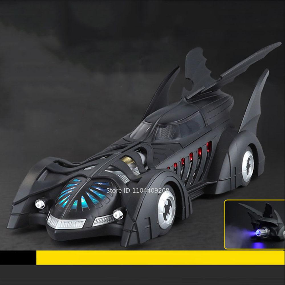Large 1:18 Batmobile 1995 Car Model Toy Alloy Diecast Sound Light Spray Shock Absorption Vehicle Models Collectible Item