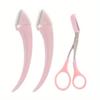 3-Piece Eyebrow Trimmer Set, Precision Trimming Scissors, Curved Eyebrow Trimmer And Comb - For On-The-Go Eyebrow Grooming