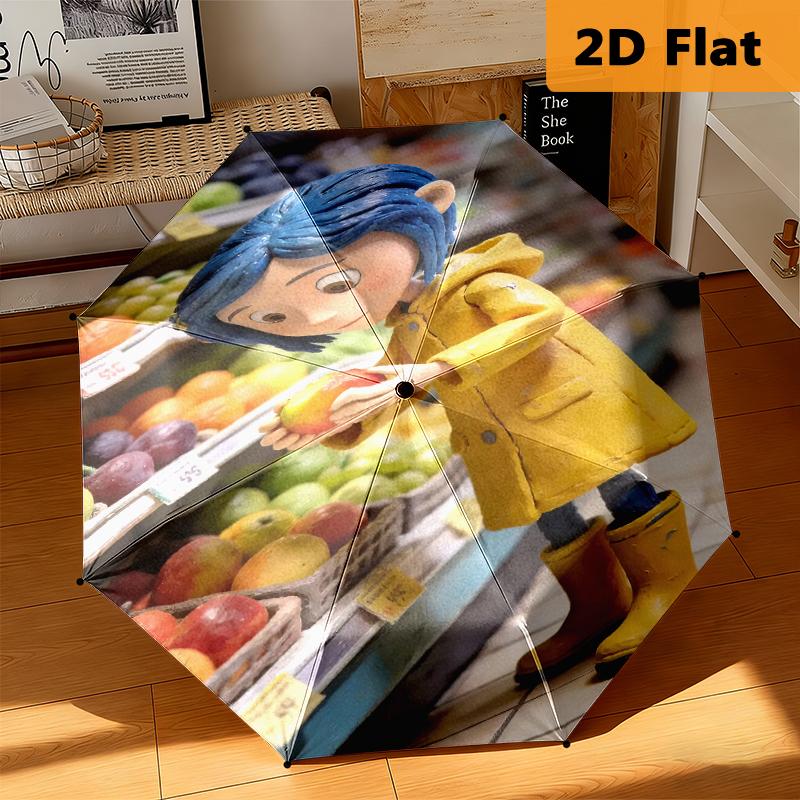 1pc Coraline umbrella Portable 8-rib structure suitable for all seasons, home, travel, outdoor umbrella