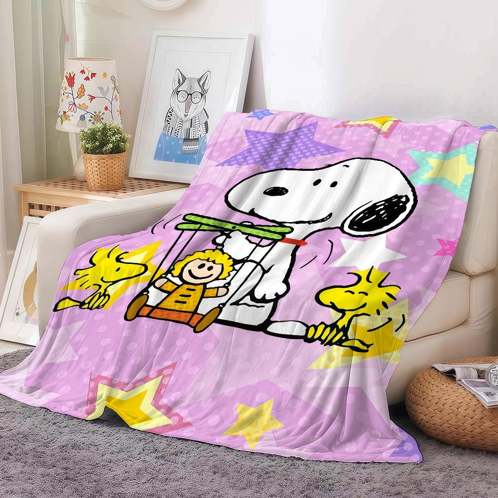 Cartoon Cute S-snoopy Blanket Warm And Soft Suitable For Bedroom Living Room Sofa Bed Office Travel Camping