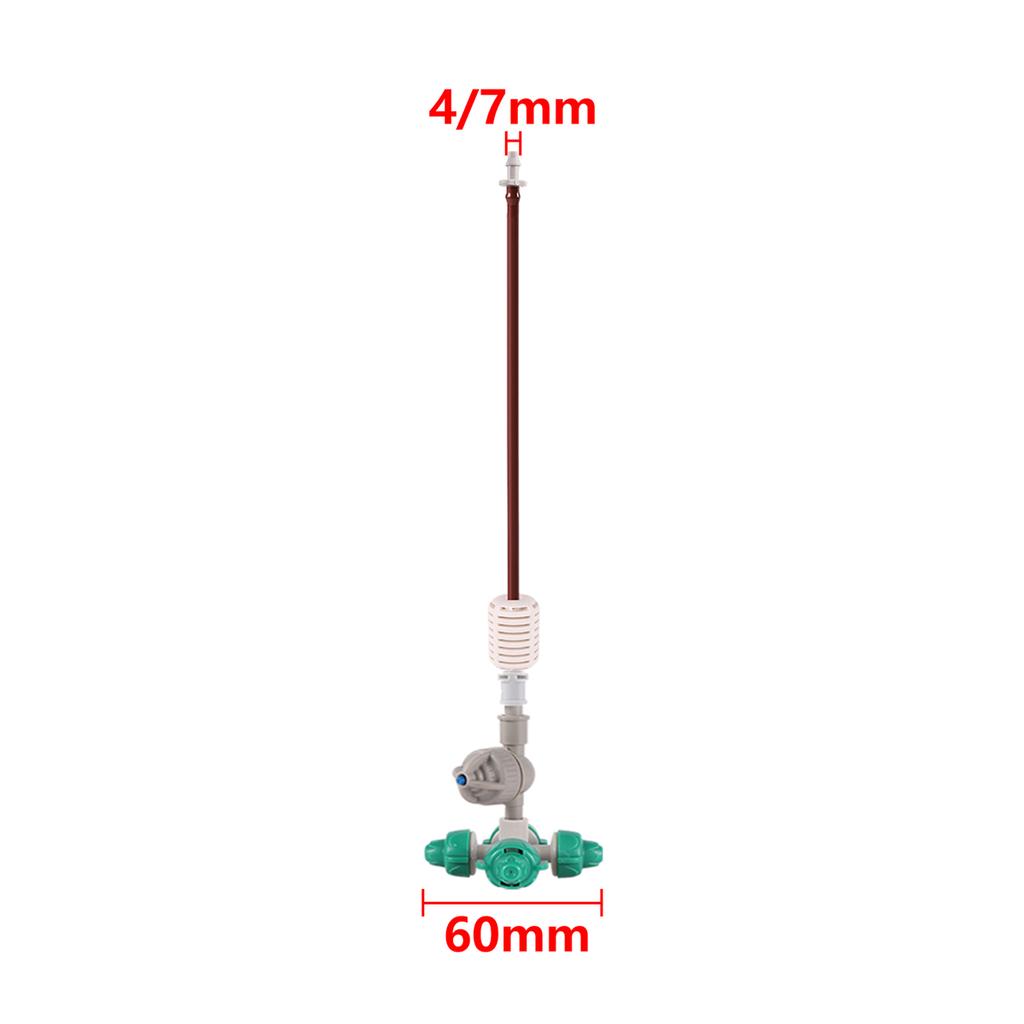 Orifice 0.5mm Cross Atomizing Micro-Nozzles Kit 6mm Hanging Vertical Misting Sprayer Landscaping Cooling Dust Removal Sprinkler