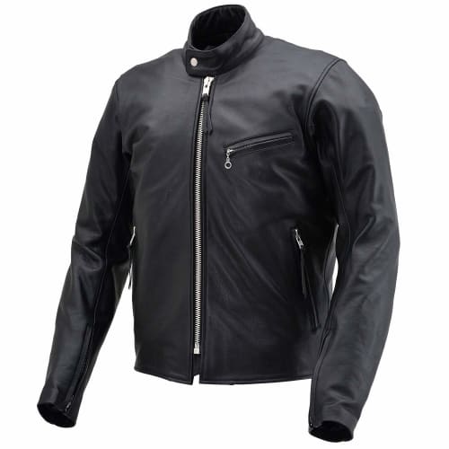 Daytona Motorcycle Leather Jacket Genuine Leather (Water Repellent) Spring/Autumn/Winter Single Rider Collarless DL-001 Black L Size (Men's) 17808