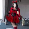 Halloween Dämon Cosplay Uniform Schickes Rotes Kleid Weihnachten Karneval Verkleidung Kostüm Nachtclub für Bühnenauftritt