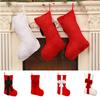 Plush Christmas Stocking with Large Bow Decorative Holiday Hanging Sock Soft Material for Seasonal Home Decoration