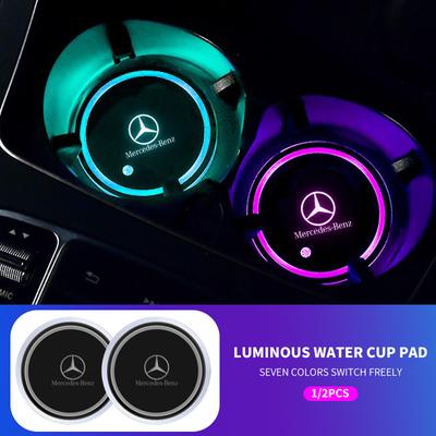 Auto Interior Atmosphere Light For Mercedes Benz AMG C260 W204 W205 W211 W212 W190 Coaster LED Illuminated Car Water Cup Coaster