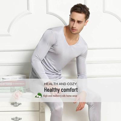 Σετ Ανδρικών Θερμοεσώρουχων από Διπλής Όψεως Πλεκτό Μετάξι Μουριάς
