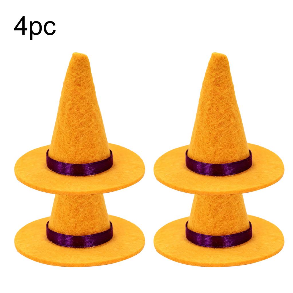 Halloween Mini Witch Hat Desktop Decor Little Witch Hat Table Wine Bottle Decoration Hats DIY Handmade Doll Cosplay Party Favors