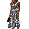 Women's Round Neck Sleeveless Casual Summer Sundress - Fashionable Comfort Dress for Beach, Vacation, Party, and Daily Activities