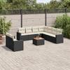 VidaXL Garden Lounge Set 10 Pcs with Cushions Black Braided Resin 3224187