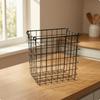 Wire Basket with Side Loops Rectangular Grid OpenTop Baskets for Countertop, Shelf,