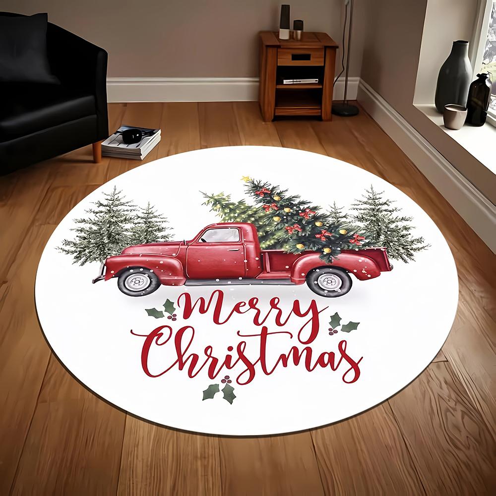 Christmas Round Rugs: Santa, Reindeer, Tree, and More for a Magical Holiday Home! room floor mats New Year home decoration