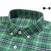 Brand Men's Pure Cotton Brushed Plaid Long Sleeve Shirt - High-End, Versatile, Casual, Thick Style for Youth