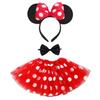 Minnie Mouse Halloween Cosplay Costume [3-Piece Set: Headband, Bow Tie, and Skirt] Kids' Princess Costume for Girls