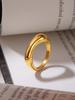 Qiong Yao 18K Gold Plated Twisted Pattern Stainless Steel Ring