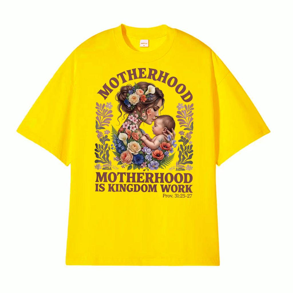 Motherhood Is Kingdom Work Funny Graphic Tshirts Unisex Women Fashion Vintage Streetwear T Shirts Cotton Short Sleeve T Shirt Tops