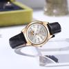 High-End Calendar Watch Light Luxury Diamond-Encrusted High-Value Hollow Women'S Watch Big Red Leather Quartz Watch