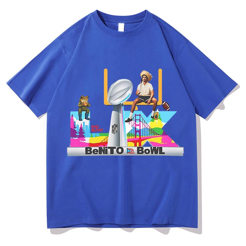 Bad Bunny Super Bowl Tshirt Hip Hop Unisex Streetwear Classic Short Sleeve Pure Cotton Fashion Aesthetic Casual TShirt Clothes