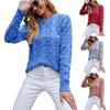 2026 Autumn Winter Women's Long Sleeve Cable Knit Pullover Sweater