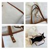 Women's Faux Leather Large Capacity Satchel Bag Korean Style Vintage Single Shoulder Handbag Crossbody Purse