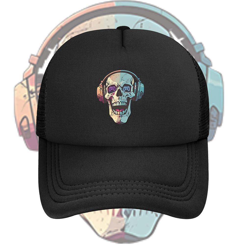 Skull Gaming Headphones Controller Design Baseball Cap Anime Graphic Hats Adult Unisex Women Sports Outdoor