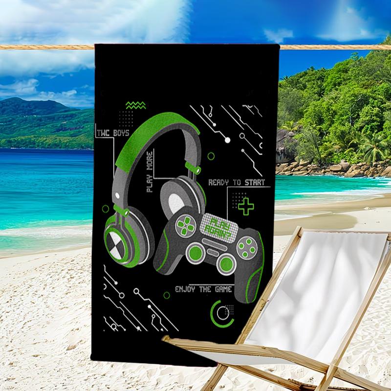 Ultra-Soft Beach Towel with Game Controller Theme,Ideal for Pool - Camping, Diving - Perfect Travel Essential, Vibrant Beach Towel.