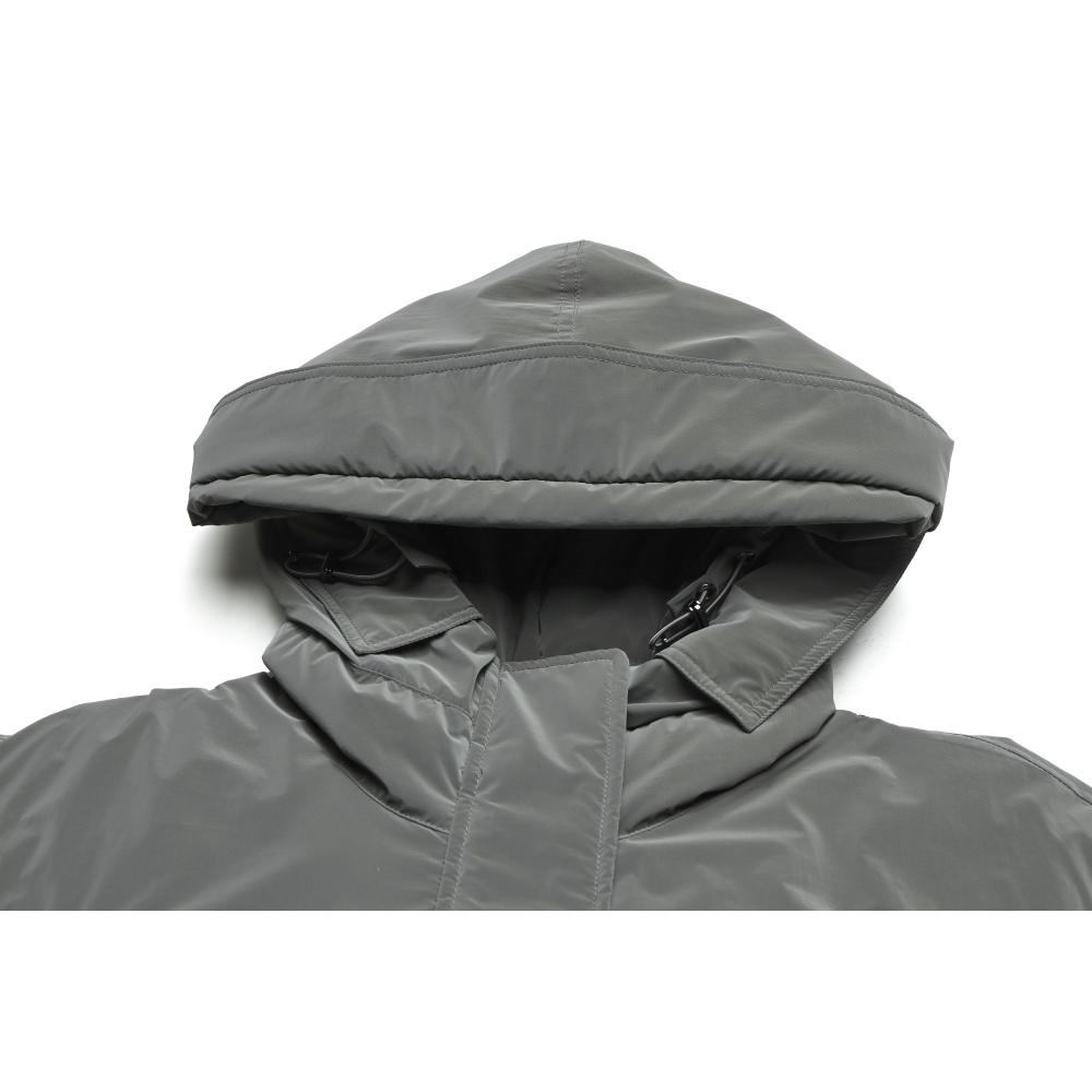 Fila Emerald Fashion Trendy Personality Simple Comfortable Versatile Long Hooded Down Jacket Women Outerwear Gray F11W544906FDY